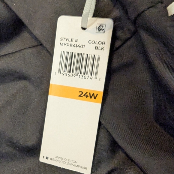 Anne Cole Full-coverage miniskirt with built-in bikini swim bottom Sz24W - Picture 11 of 11